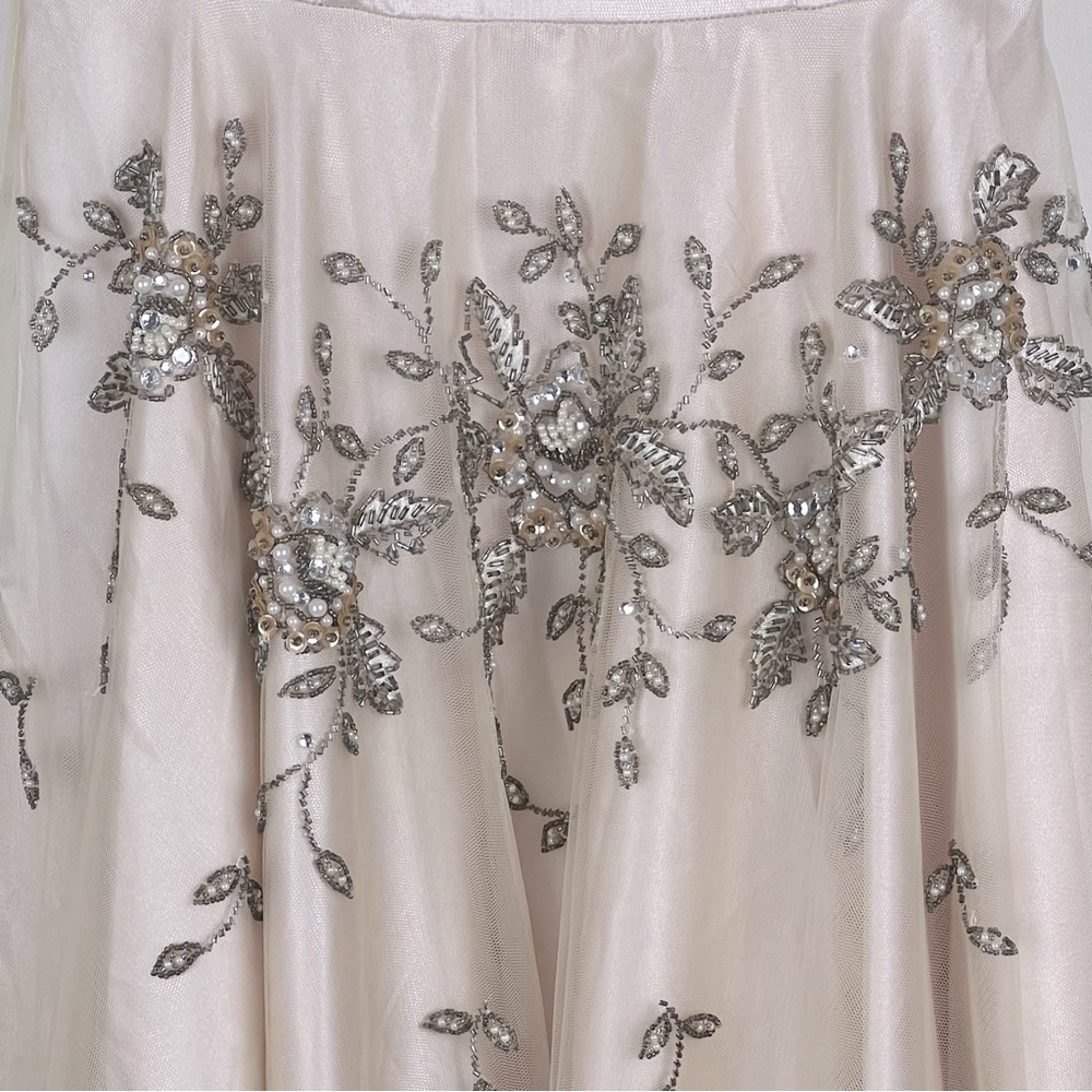 Sue Wong Nocturne Old Hollywood Coquette Fit & Flare Tulle Beaded Midi Dress 8 - Picture 6 of 14
